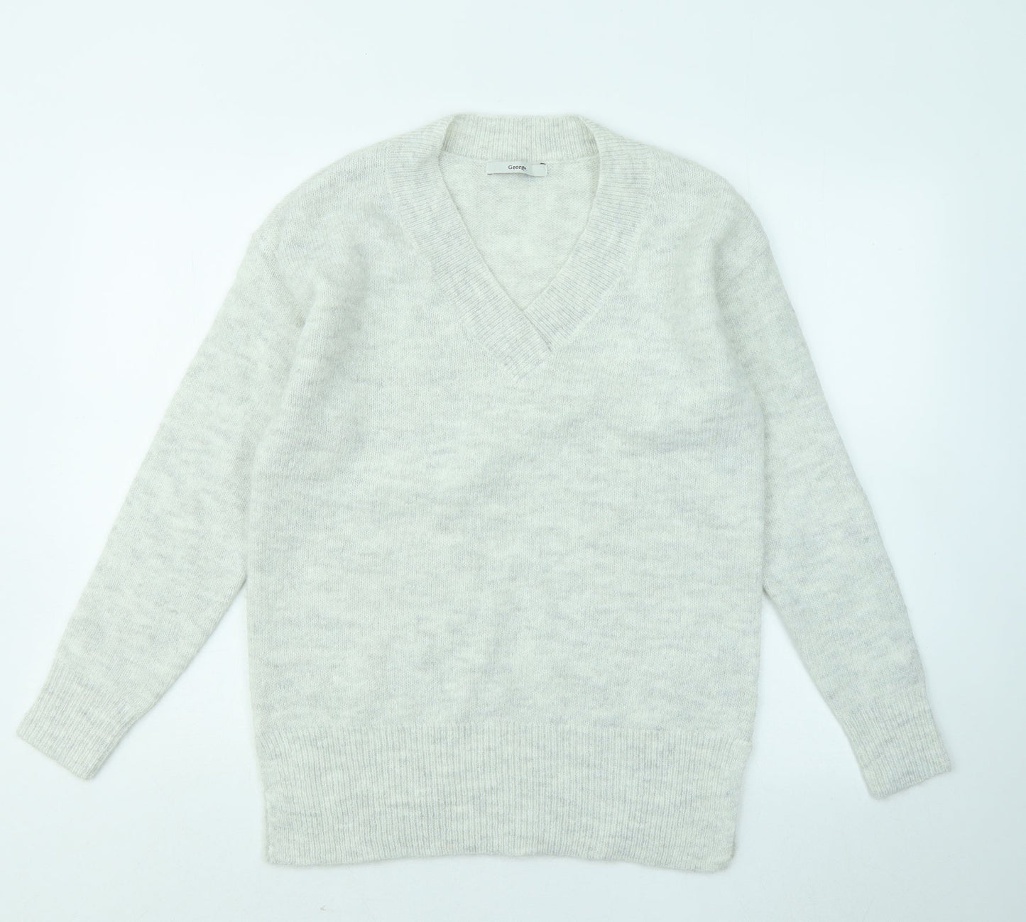 George Womens Gold V-Neck Polyester Pullover Jumper Size 8