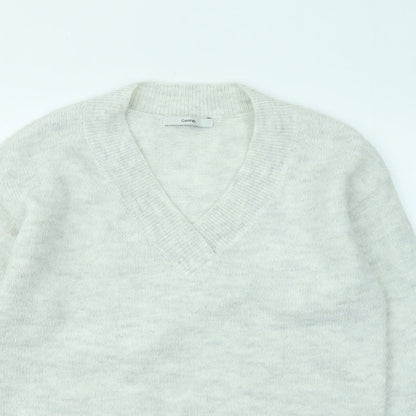 George Womens Gold V-Neck Polyester Pullover Jumper Size 8