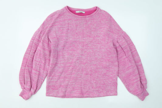 George Womens Pink Round Neck Cotton Pullover Jumper Size 8