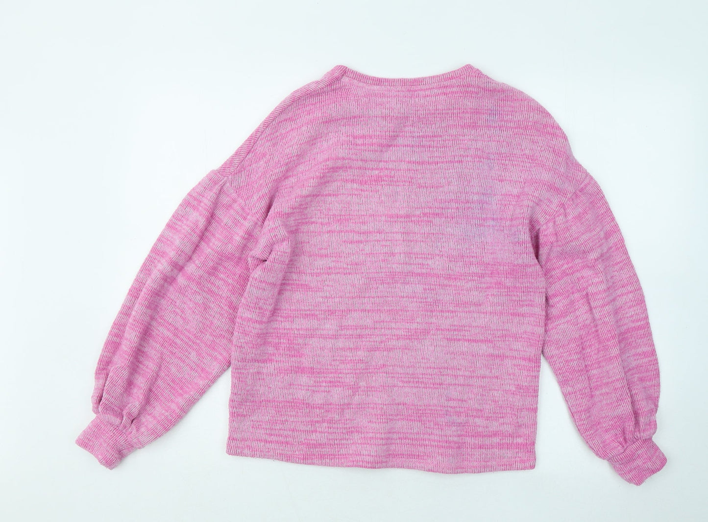 George Womens Pink Round Neck Cotton Pullover Jumper Size 8
