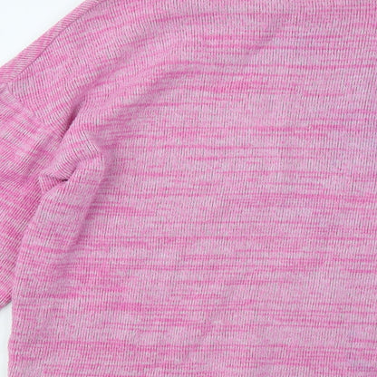 George Womens Pink Round Neck Cotton Pullover Jumper Size 8