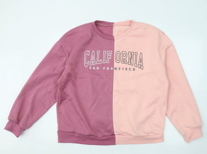 Boture Womens Purple Colourblock Polyester Pullover Sweatshirt Size XL - California San Francisco