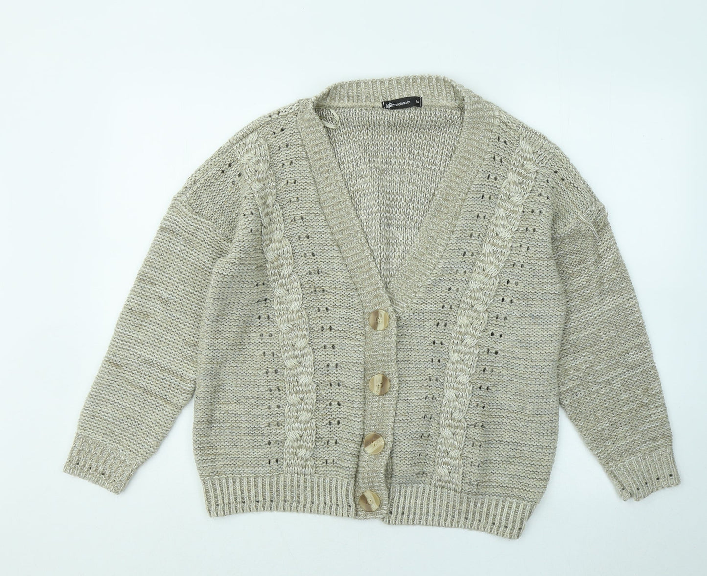 Womens UK Size M Internacionale Brown Cardigan Jumper