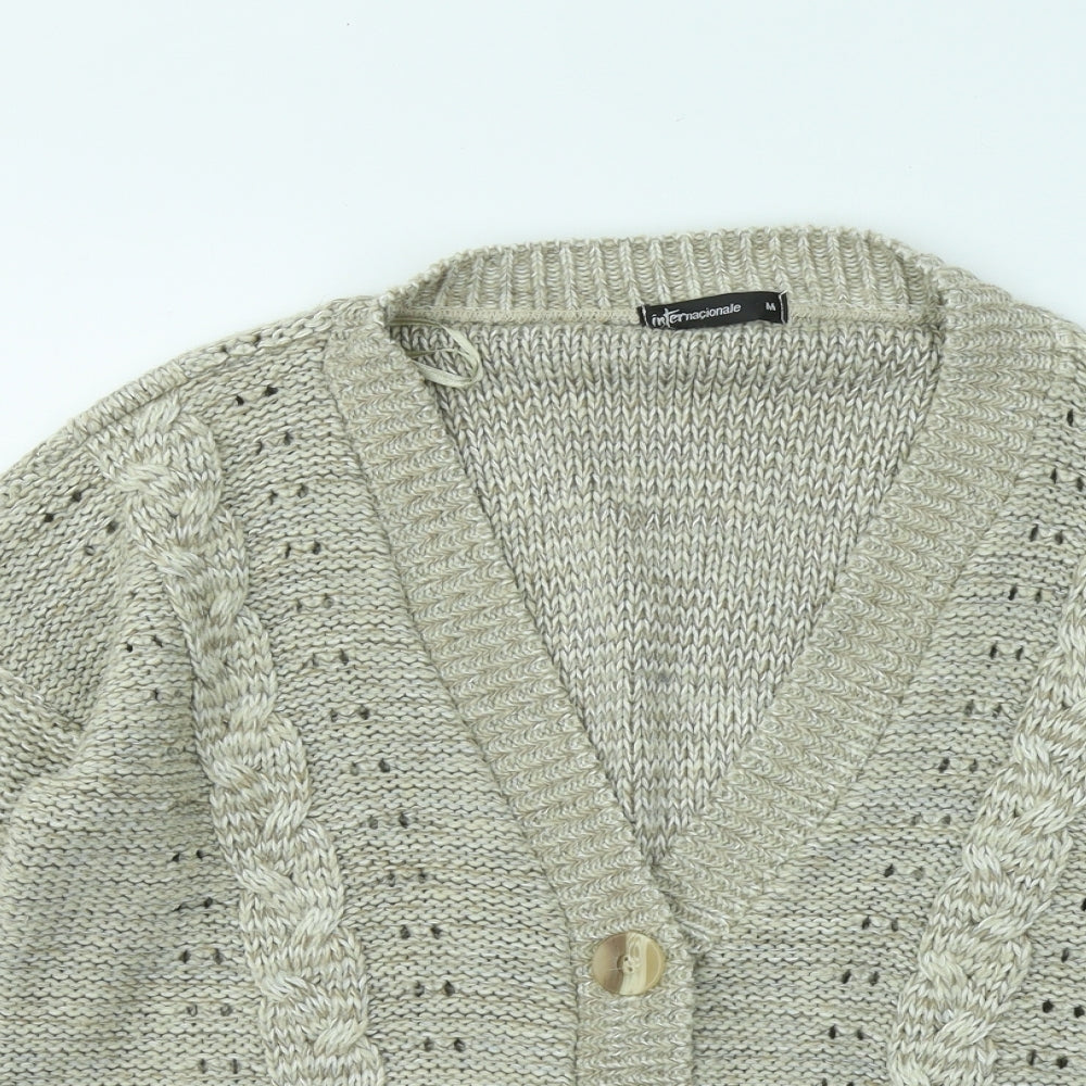 Womens UK Size M Internacionale Brown Cardigan Jumper