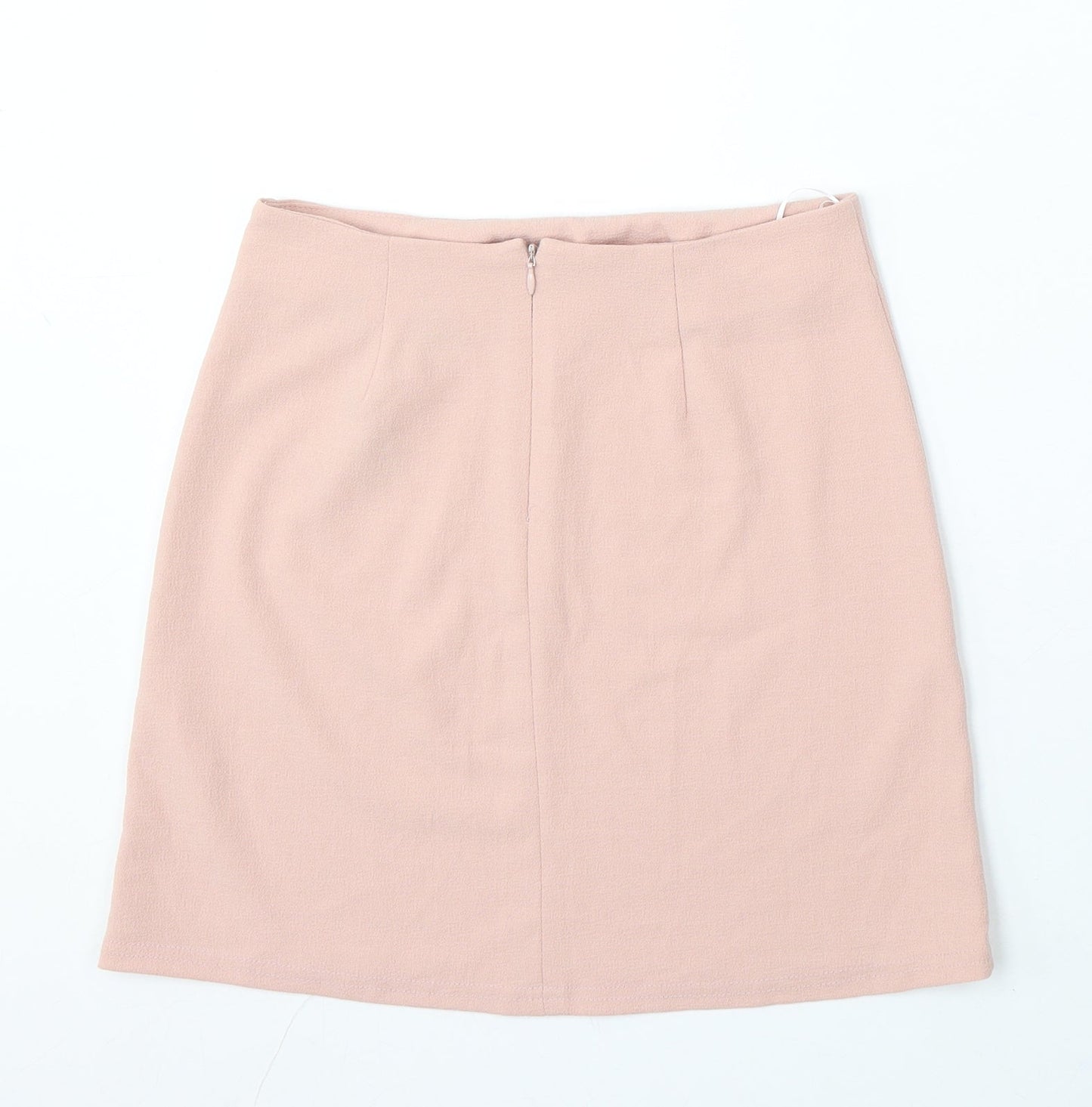 New Look Womens Pink Polyester A-Line Skirt Size 8 Zip