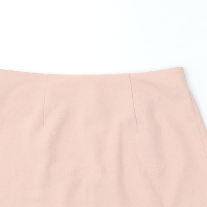 New Look Womens Pink Polyester A-Line Skirt Size 8 Zip