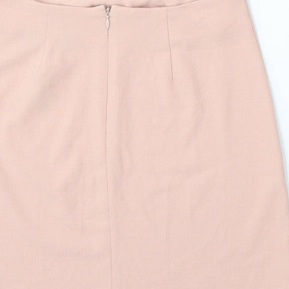 New Look Womens Pink Polyester A-Line Skirt Size 8 Zip