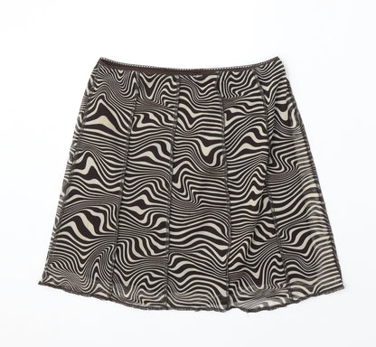 H&M Womens Multicoloured Geometric Polyester Skater Skirt Size XS