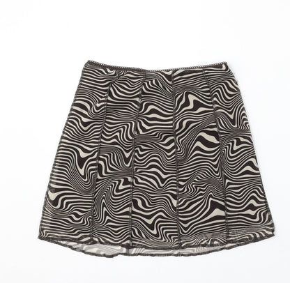 H&M Womens Multicoloured Geometric Polyester Skater Skirt Size XS
