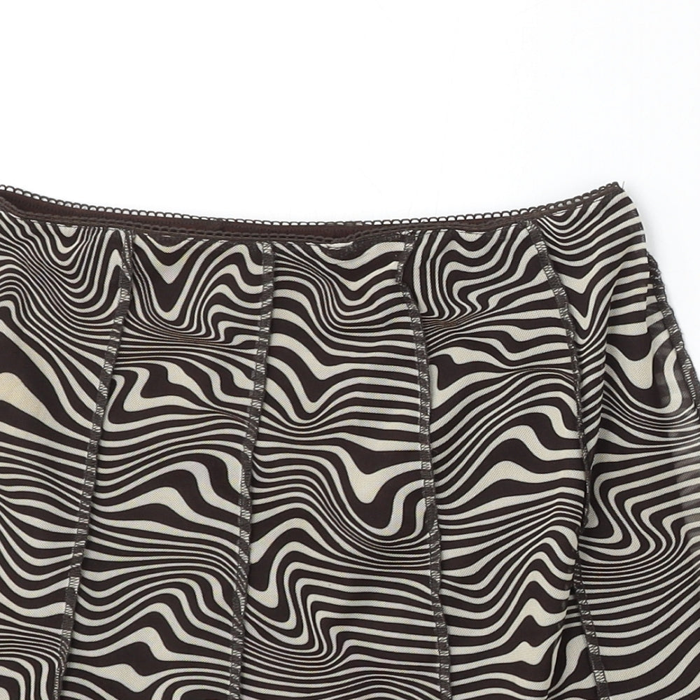 H&M Womens Multicoloured Geometric Polyester Skater Skirt Size XS