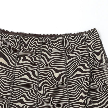 H&M Womens Multicoloured Geometric Polyester Skater Skirt Size XS