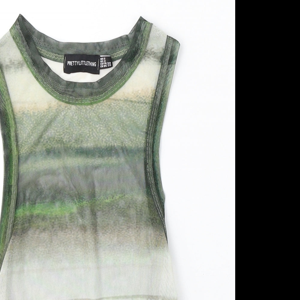Womens UK Size 6 PRETTYLITTLETHING Multicoloured Basic Tank