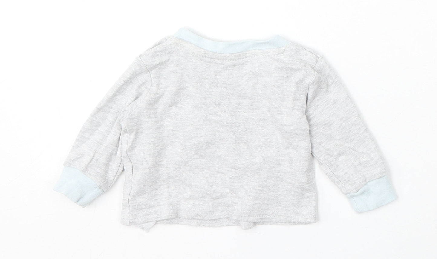 Pure Baby Boys Grey Cotton Pullover Jumper Size 0-3 Months Snap - Elephant Dream Big