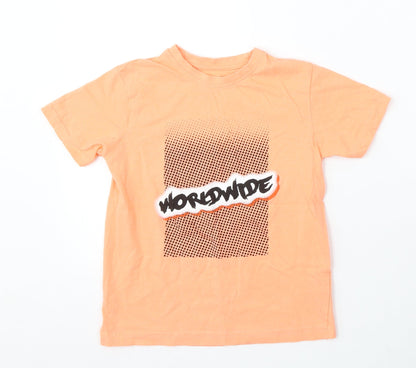Worldwide Girls Pink Cotton Basic T-Shirt Size 7-8 Years Round Neck - Worldwide