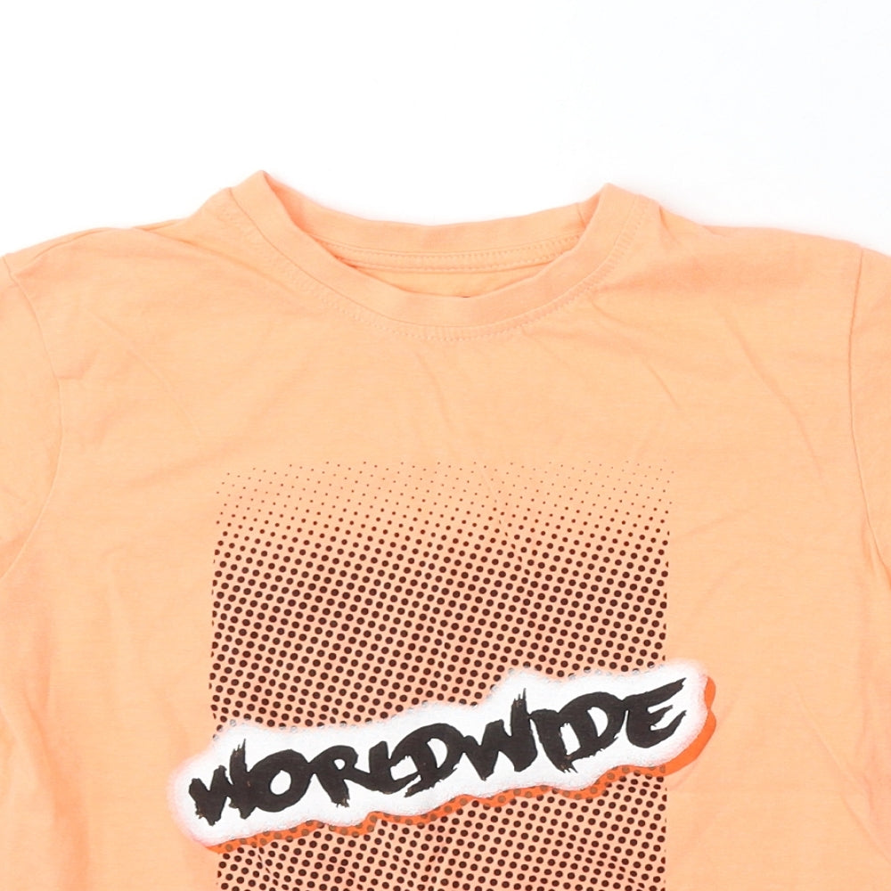 Worldwide Girls Pink Cotton Basic T-Shirt Size 7-8 Years Round Neck - Worldwide