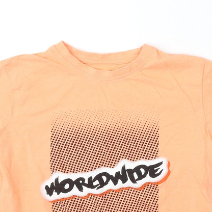 Worldwide Girls Pink Cotton Basic T-Shirt Size 7-8 Years Round Neck - Worldwide