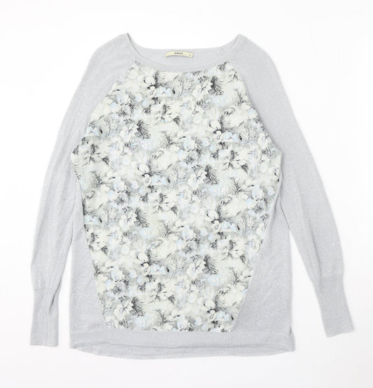 Womens UK Size XS Oasis Silver Pullover Jumper