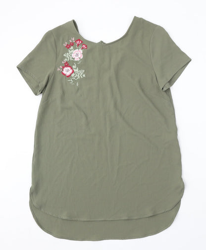 Womens UK Size 10 New Look Green Basic Blouse