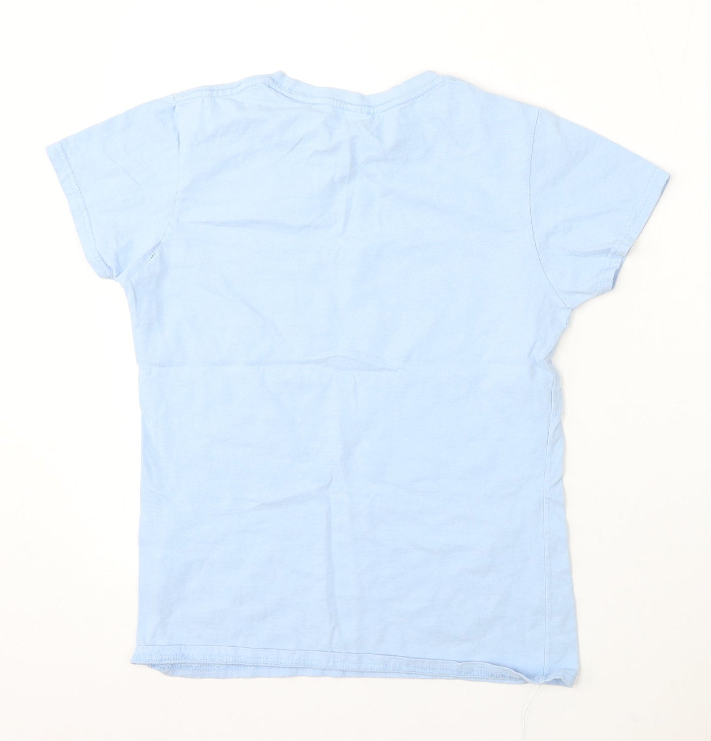 Womens UK Size S Preworn Blue Basic T-Shirt