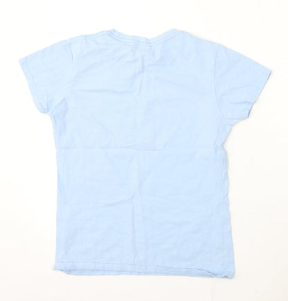 Womens UK Size S Preworn Blue Basic T-Shirt