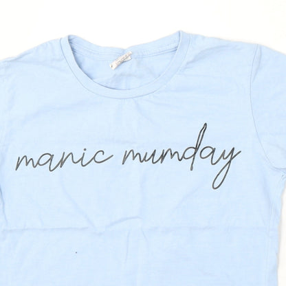 Womens UK Size S Preworn Blue Basic T-Shirt