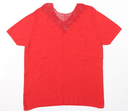 Womens UK Size L Casamia Red Pullover Jumper