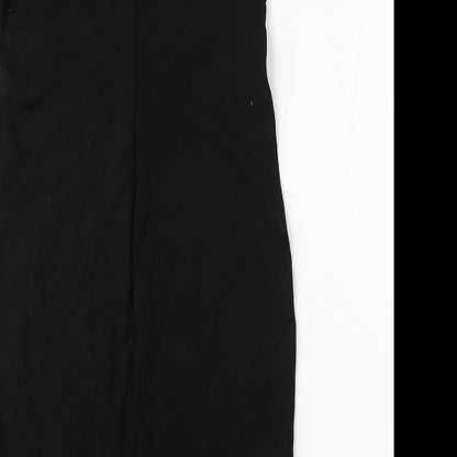 H&M Womens Black Polyester Bodycon Size M Round Neck Zip