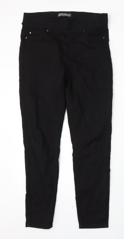 Denim & Co. Womens Black Cotton Skinny Jeans Size 12 L29 in Regular