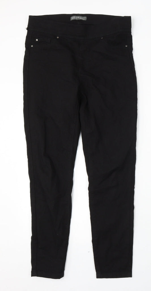 Denim & Co. Womens Black Cotton Skinny Jeans Size 12 L29 in Regular