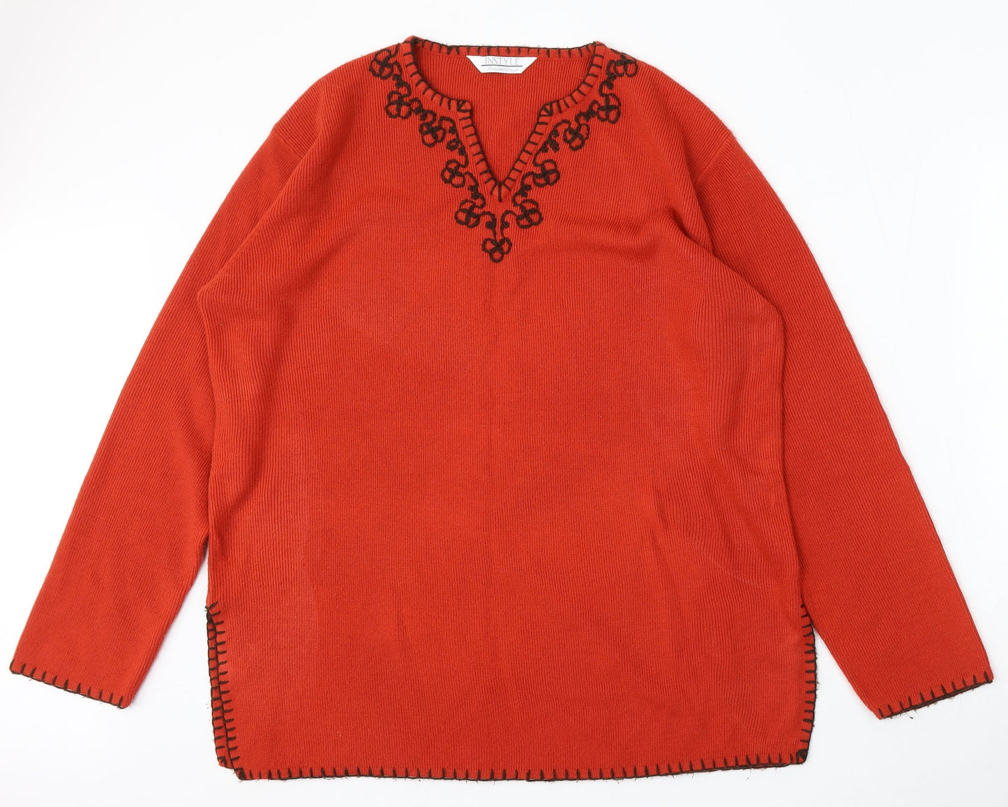 Womens UK Size L Instyle Red Pullover Jumper