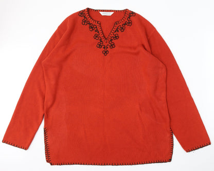 Womens UK Size L Instyle Red Pullover Jumper