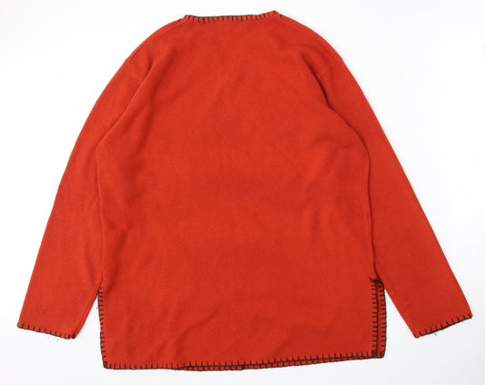 Instyle Womens Red V-Neck Acrylic Pullover Jumper Size L