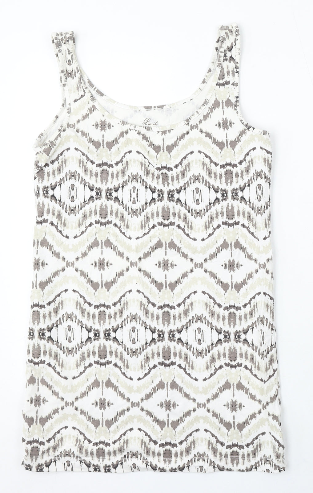 Womens UK Size 12 Peacocks White Basic Tank
