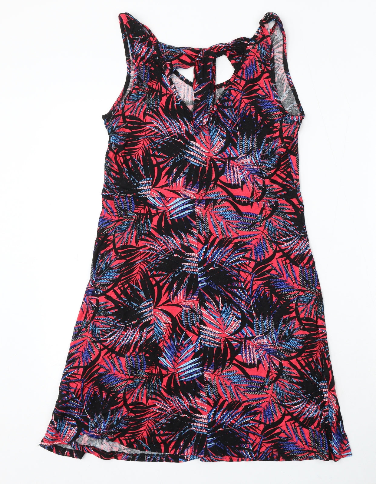 George Womens Multicoloured Floral Viscose Sheath Size 8 Round Neck