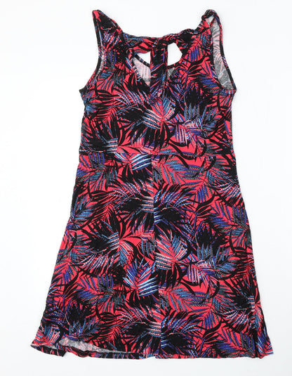 George Womens Multicoloured Floral Viscose Sheath Size 8 Round Neck