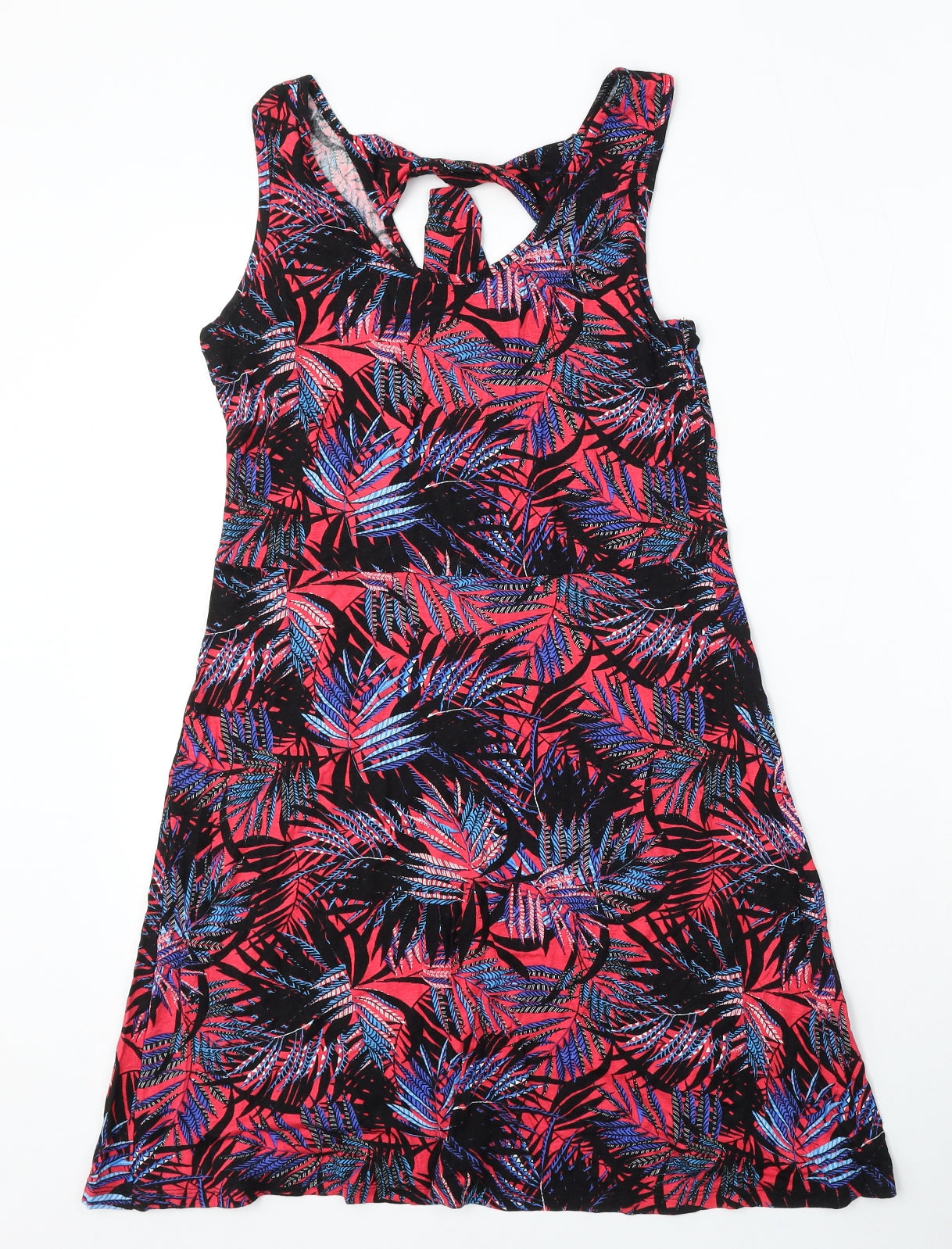 George Womens Multicoloured Floral Viscose Sheath Size 8 Round Neck