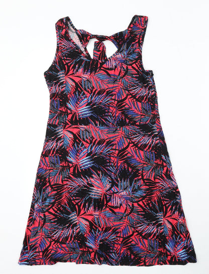 George Womens Multicoloured Floral Viscose Sheath Size 8 Round Neck