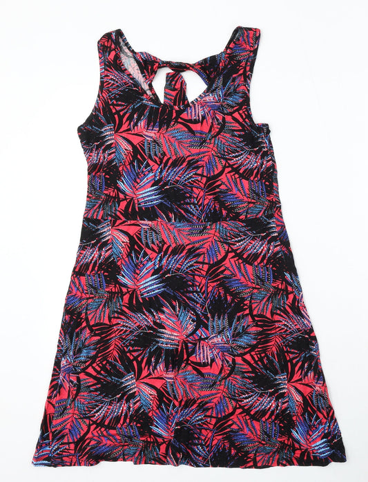 George Womens Multicoloured Floral Viscose Sheath Size 8 Round Neck