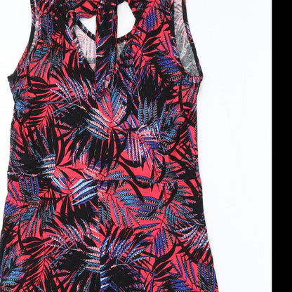 George Womens Multicoloured Floral Viscose Sheath Size 8 Round Neck