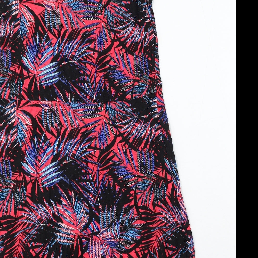 George Womens Multicoloured Floral Viscose Sheath Size 8 Round Neck