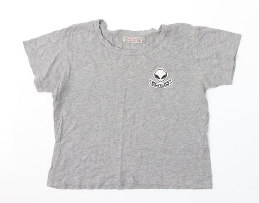 Womens UK Size S Pull&Bear Grey Basic T-Shirt