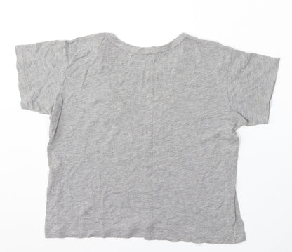 Womens UK Size S Pull&Bear Grey Basic T-Shirt
