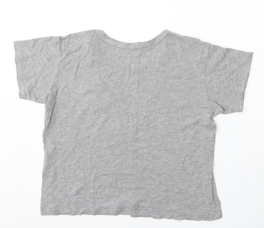 Womens UK Size S Pull&Bear Grey Basic T-Shirt