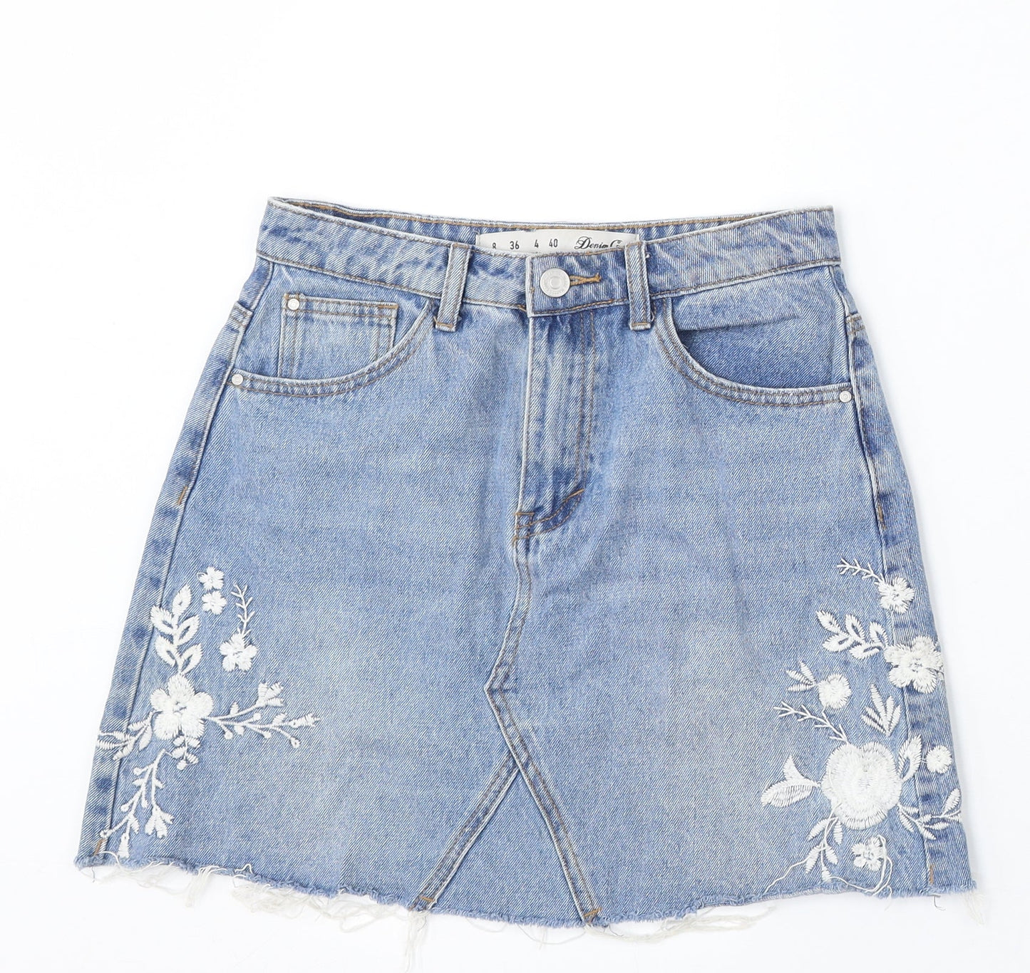 Womens UK Size 8 Denim & Co. A-Line Denim Skirt