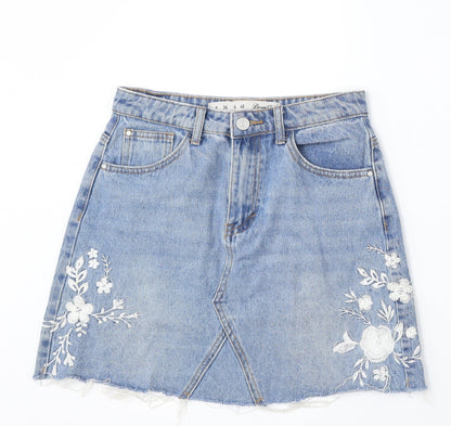 Womens UK Size 8 Denim & Co. A-Line Denim Skirt