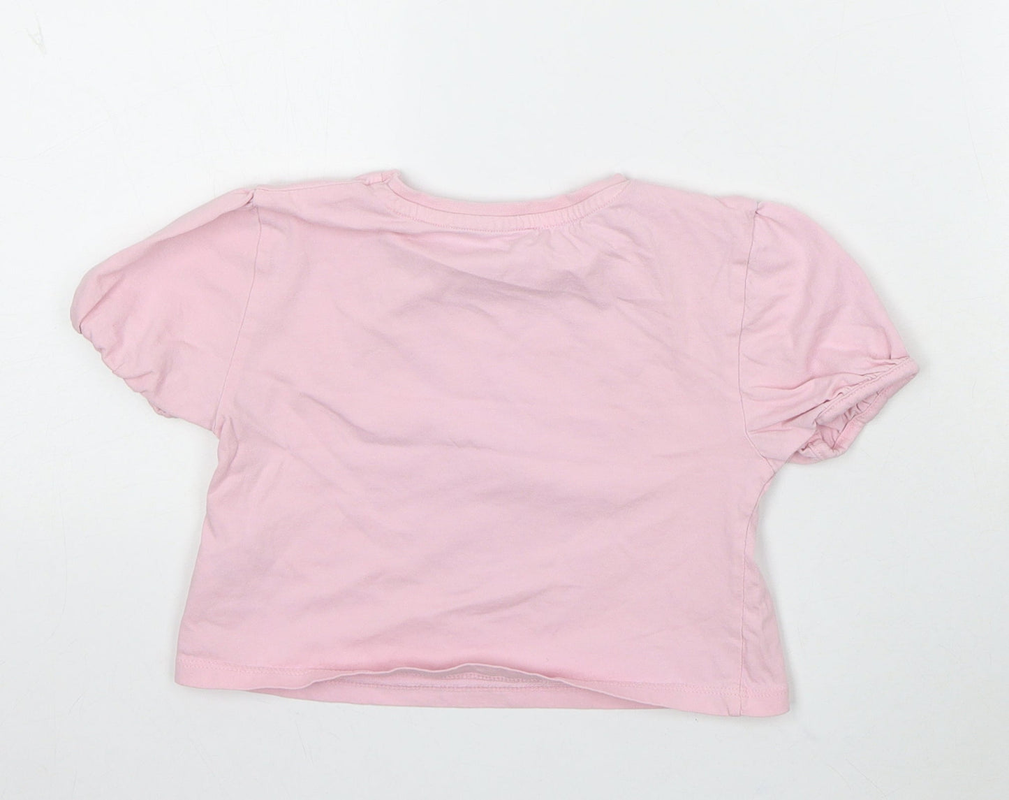 Dunnes Stores Girls Pink Cotton Basic T-Shirt Size 4-5 Years Round Neck - Free Spirit