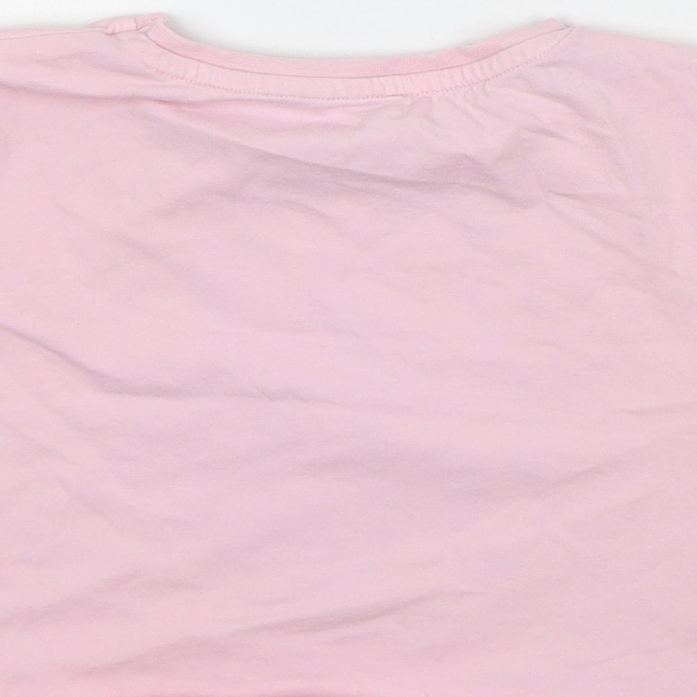 Dunnes Stores Girls Pink Cotton Basic T-Shirt Size 4-5 Years Round Neck - Free Spirit