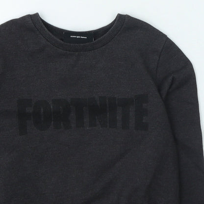 Preworn Boys Grey Cotton Pullover Sweatshirt Size 7 Years Pullover - FORTNITE