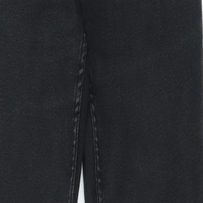 Debenhams Womens Black Cotton Straight Jeans Size 10 L25 in Regular Zip