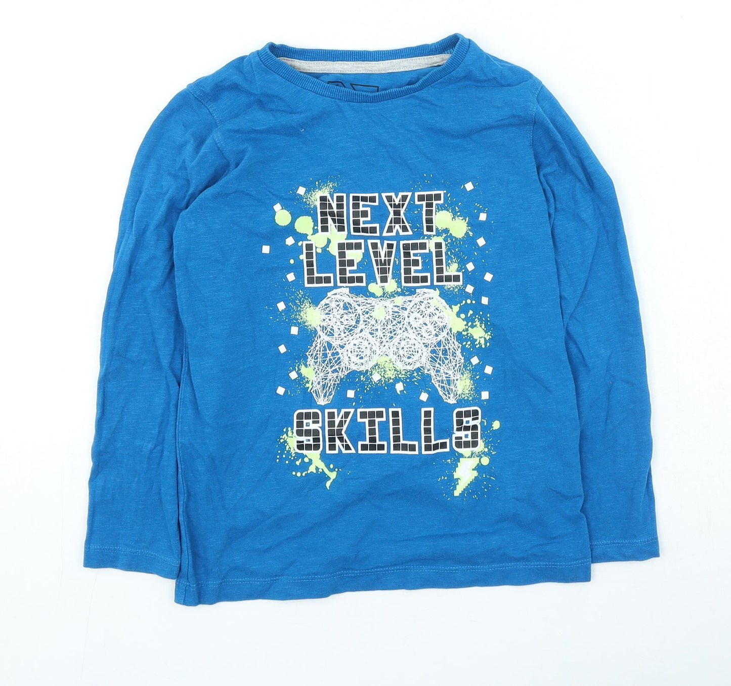 urban dept Boys Blue Geometric Cotton Basic Casual Size 7 Years Round Neck Pullover - Next Level Skills